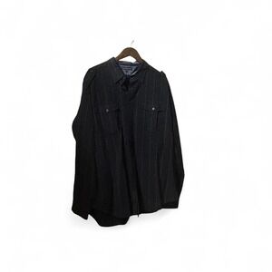 Men's vintage Tommy Hilfiger Navy blue pinstripe‎ button-up long sleeve shirt